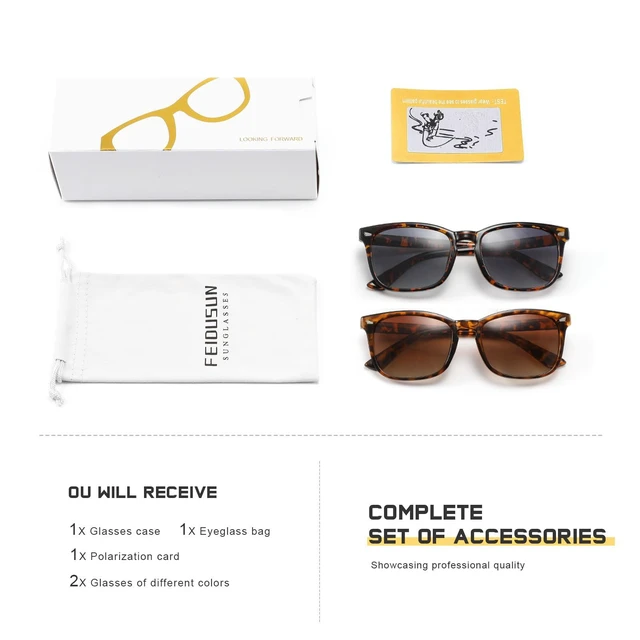 Alt view image 7 of 7 - Polarized Sunglasses for Women and Men Classic Trendy Sun Glasses with UV Protection