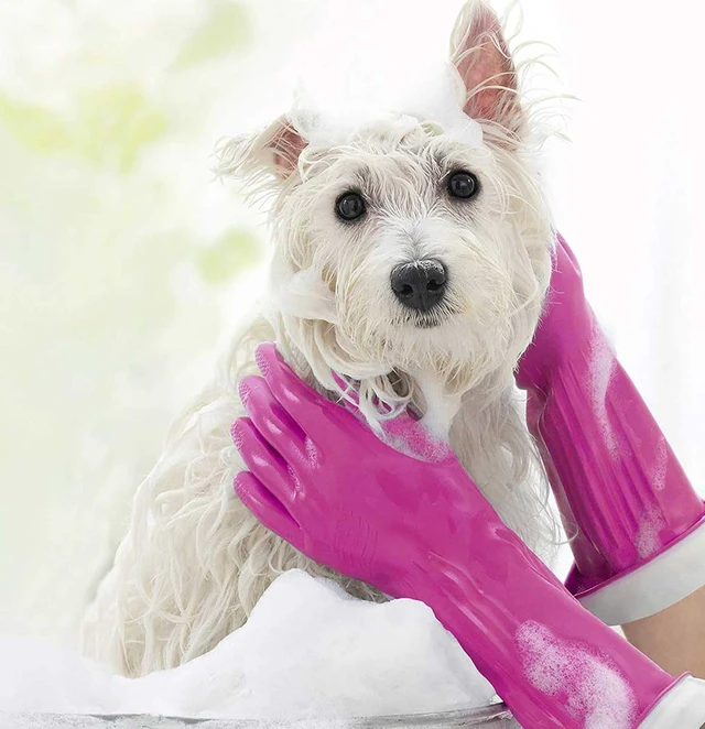 Alt view image 4 of 5 - Living Reuseable Rubber Cleaning Gloves (Small, 5 Pairs), Premium Protection Reusable Household Gloves