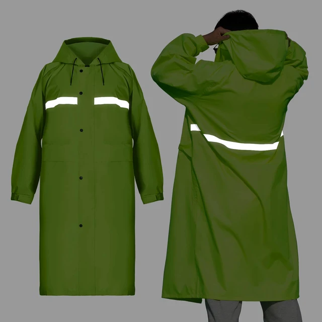 Alt view image 3 of 6 - Long Hooded Raincoat Safety Waterproof Emergency Rain Jacket Poncho for Men Women Adults