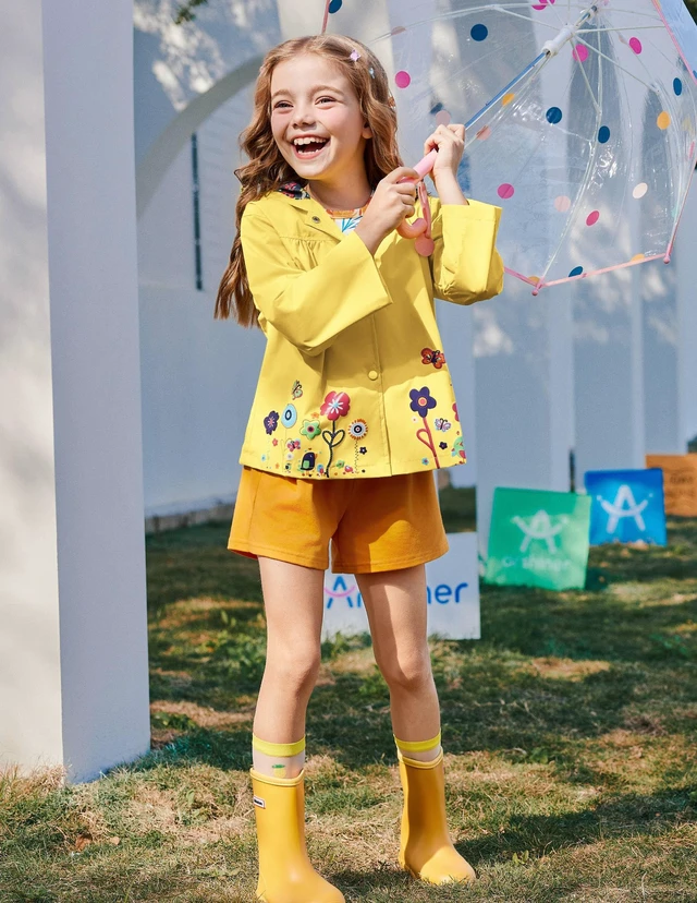 Alt view image 4 of 7 - Girl Baby Kid Waterproof Hooded Coat Jacket Raincoat Hoodies