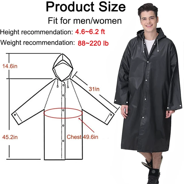 Alt view image 3 of 7 - Rain Ponchos Raincoats for Adults Women Men, Reusable 2 Pack Rain Jacket Coats with Hood for Family Disney Camping Hiking(1 White+1 Black)