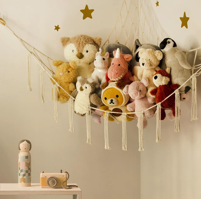 Alt view image 6 of 6 - Stuffed Animal Storage Hammock or Net Corner - Large Toy Hammock Net for Stuffed Animals Room Decor - Cute Stuff Animal Organizer Plush Holder - Kids Baby Nursery Essentials Wall Bedroom Home Decor