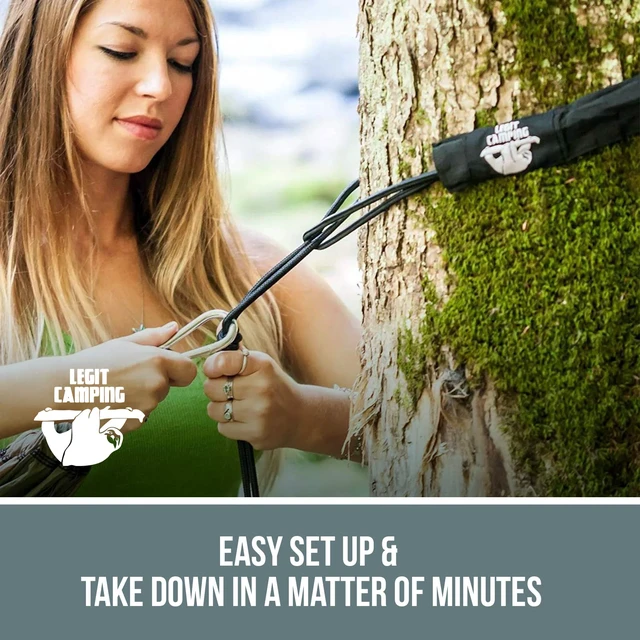 Alt view image 3 of 6 - Hammock - 2 PersonTree Double Portable Outdoor Travel Hammock for Outside - Heavy Duty