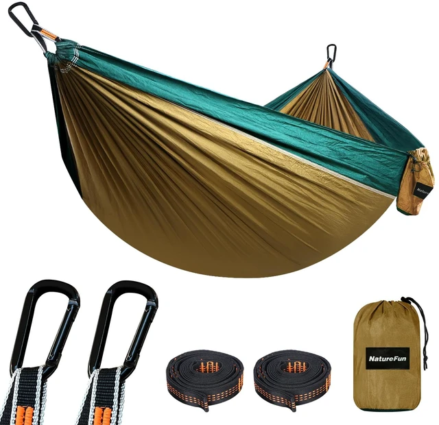 Main image of Ultra-Light Travel Camping Hammock | 300kg Load Capacity,(275 x 140 cm) Breathable,Quick-Drying Parachute Nylon | 2 x Premium Carabiners,2 x Nylon Slings Included | Outdoor Indoor Garden