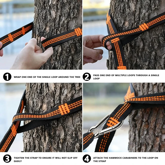 Alt view image 6 of 7 - Outdoor Amacas Garden Camping Hammock Portable for Patio Yard Porch Travel | Hammock Nylon Hiking Beach Backpack Survival Travel- Up to 300lbs with Tree Straps
