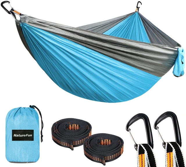 Main image of Ultra-Light Travel Camping Hammock | 300kg Load Capacity,(300x200cm) Breathable,Quick-Drying Parachute Nylon | 2 x Premium Carabiners,2 x Nylon Slings Included | for Outdoor Indoor Garden
