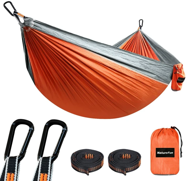 Main image of Ultra-Light Travel Camping Hammock | 300kg Load Capacity,(275 x 140 cm) Breathable,Quick-Drying Parachute Nylon | 2 x Premium Carabiners,2 x Nylon Slings Included | Outdoor Indoor Garden