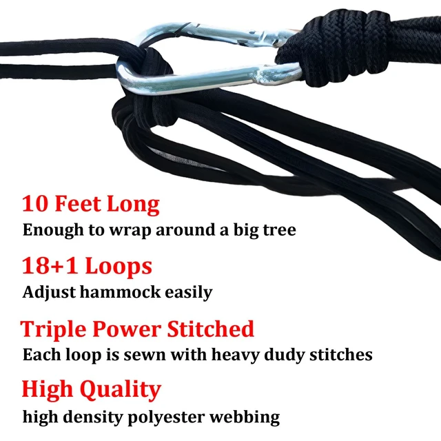 Alt view image 3 of 5 - Camping Hammock with Tree Straps Portable Nylon Gray 118"x78" | 600lb Heavy Duty Parachute Nylon Camping Hammock,Tree Straps,Portable,118x78in Extra Large,Outdoor Hiking Beach Backpack Gear