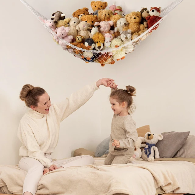 Alt view image 2 of 6 - Stuffed Animal Storage Hammock Net for Plushie - Large Corner Toy Hammock Net for Plush Stuffed Animals - Cute Stuff Animal Organizer Holder for Room Decor - Kids Baby Nursery Wall Bedroom Home Decor
