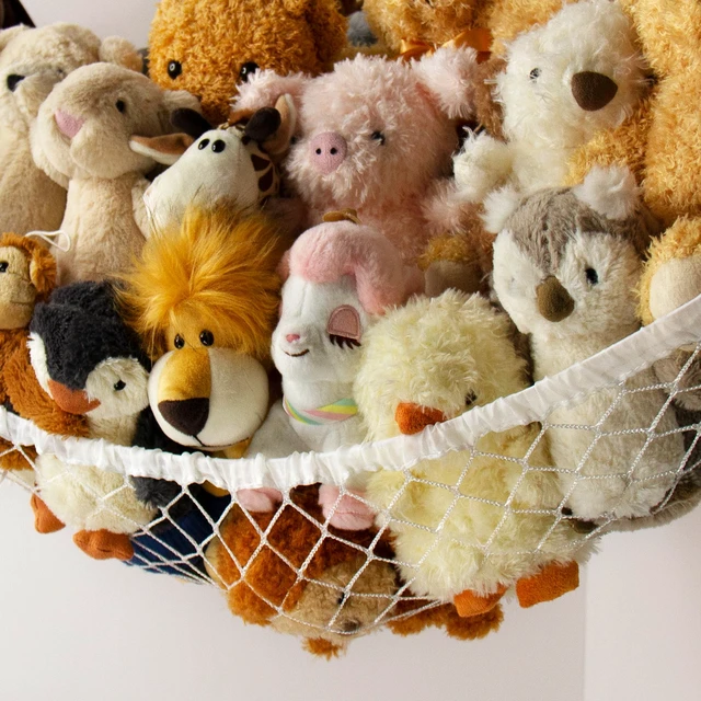Alt view image 6 of 6 - Stuffed Animal Storage Hammock Net for Plushie - Large Corner Toy Hammock Net for Plush Stuffed Animals - Cute Stuff Animal Organizer Holder for Room Decor - Kids Baby Nursery Wall Bedroom Home Decor
