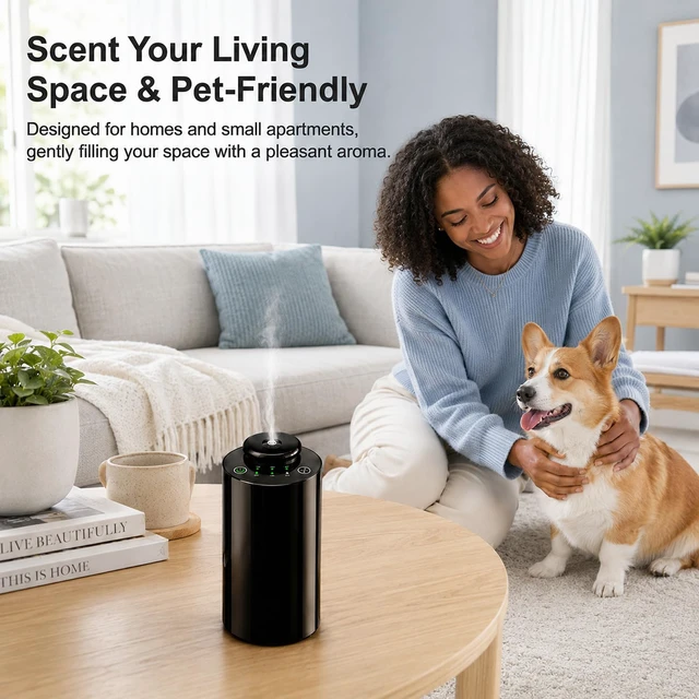 Alt view image 6 of 7 - Waterless Essential Oil Diffuser, Car Aroma Diffuser, Rechargeable | Cold Air Portable Diffuser for Home Bathroom, Bedroom & Small Space, 3 Spray Modes/3 Timer Type-C, Includes 20ml Glass Bottle
