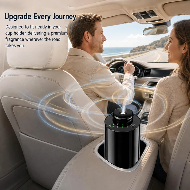 Alt view image 7 of 7 - Waterless Essential Oil Diffuser, Car Aroma Diffuser, Rechargeable | Cold Air Portable Diffuser for Home Bathroom, Bedroom & Small Space, 3 Spray Modes/3 Timer Type-C, Includes 20ml Glass Bottle
