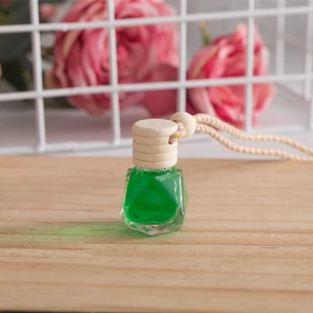 Alt view image 2 of 7 - 4Pcs 8ml Hanging Car Air Freshener Bottle Scent Essential Oil Car Diffuser with Wooden Cap Glass Vial Pendant for Aromatherapy