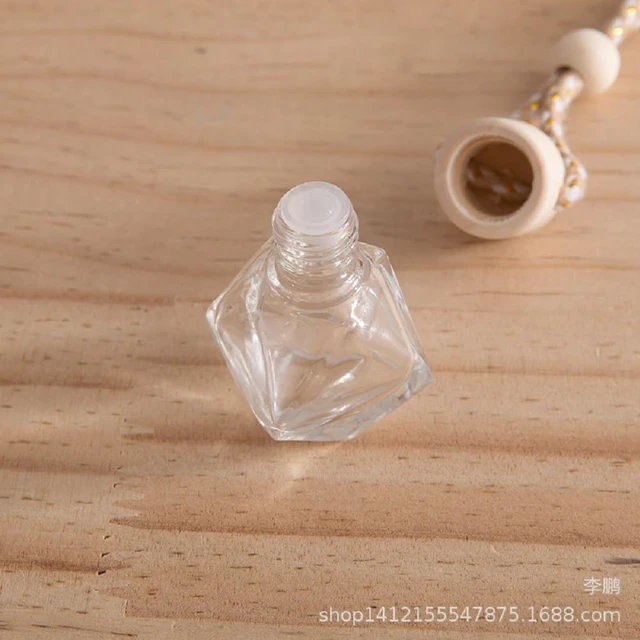 Alt view image 7 of 7 - 4Pcs 8ml Hanging Car Air Freshener Bottle Scent Essential Oil Car Diffuser with Wooden Cap Glass Vial Pendant for Aromatherapy