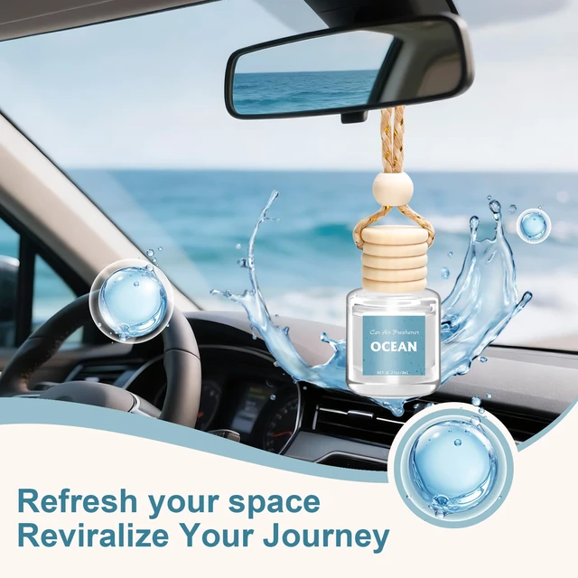Alt view image 5 of 7 - Car Air Freshener 6 Pack, Long Lasting Ocean Scent Fresh Diffuser | Natural Essential Oil Fragrance Diffuser for Removing Odors, Auto Interior Decor Accessories Unisex for Men & Women