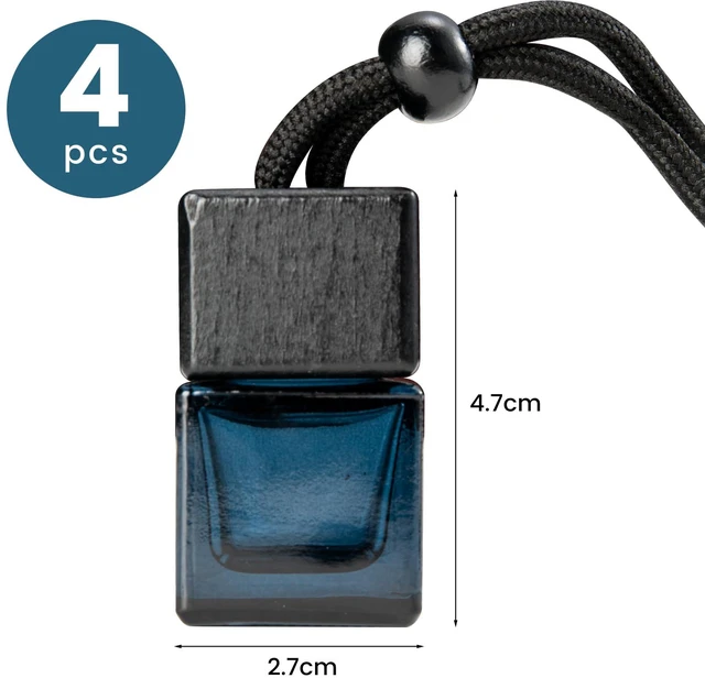 Alt view image 2 of 7 - 4 Pack Empty Hanging Car Air Freshener Bottles, Refillable Essential Oil Diffuser for Car & Office, Aromatherapy Decor Cube