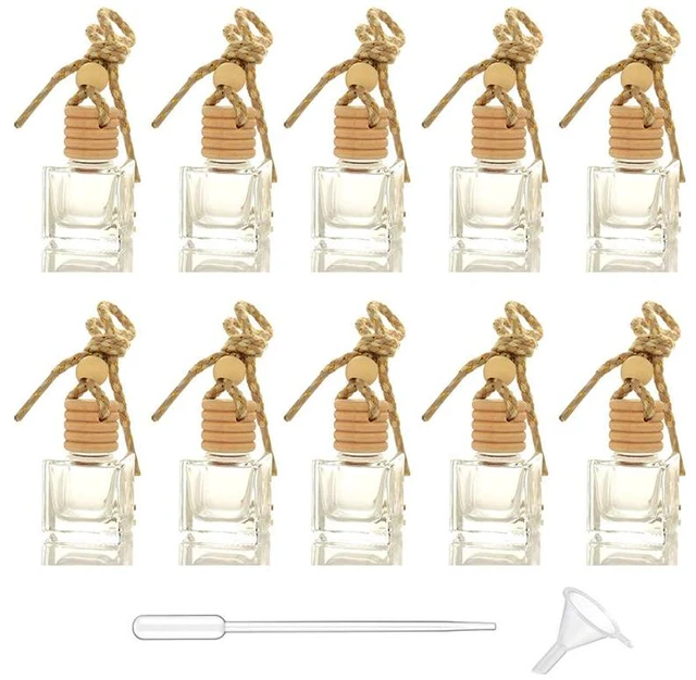 Main image of 10 Packs Car Aromatherapy Diffuser Hanging Empty Glass Perfume Bottle Essential Oils Diffuser Bottles Automotive Interior Ornaments Car Fragrance Pendant Decoration
