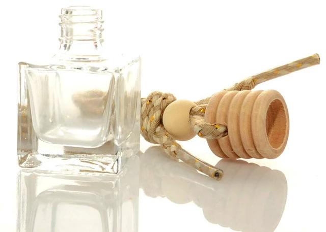Alt view image 2 of 7 - 10 Packs Car Aromatherapy Diffuser Hanging Empty Glass Perfume Bottle Essential Oils Diffuser Bottles Automotive Interior Ornaments Car Fragrance Pendant Decoration