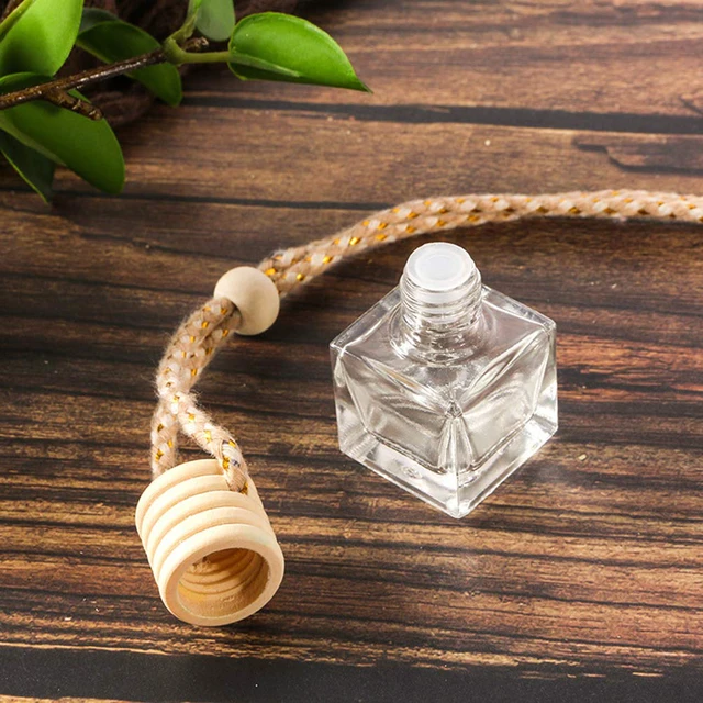 Alt view image 3 of 7 - 10 Packs Car Aromatherapy Diffuser Hanging Empty Glass Perfume Bottle Essential Oils Diffuser Bottles Automotive Interior Ornaments Car Fragrance Pendant Decoration
