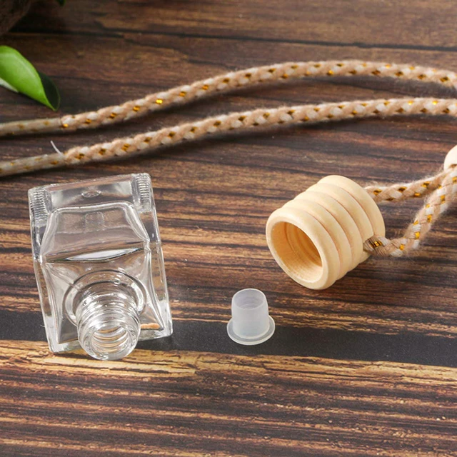 Alt view image 4 of 7 - 10 Packs Car Aromatherapy Diffuser Hanging Empty Glass Perfume Bottle Essential Oils Diffuser Bottles Automotive Interior Ornaments Car Fragrance Pendant Decoration