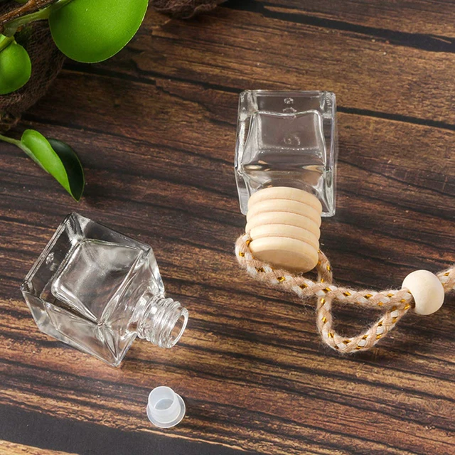 Alt view image 6 of 7 - 10 Packs Car Aromatherapy Diffuser Hanging Empty Glass Perfume Bottle Essential Oils Diffuser Bottles Automotive Interior Ornaments Car Fragrance Pendant Decoration