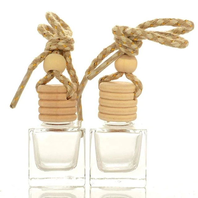 Alt view image 7 of 7 - 10 Packs Car Aromatherapy Diffuser Hanging Empty Glass Perfume Bottle Essential Oils Diffuser Bottles Automotive Interior Ornaments Car Fragrance Pendant Decoration