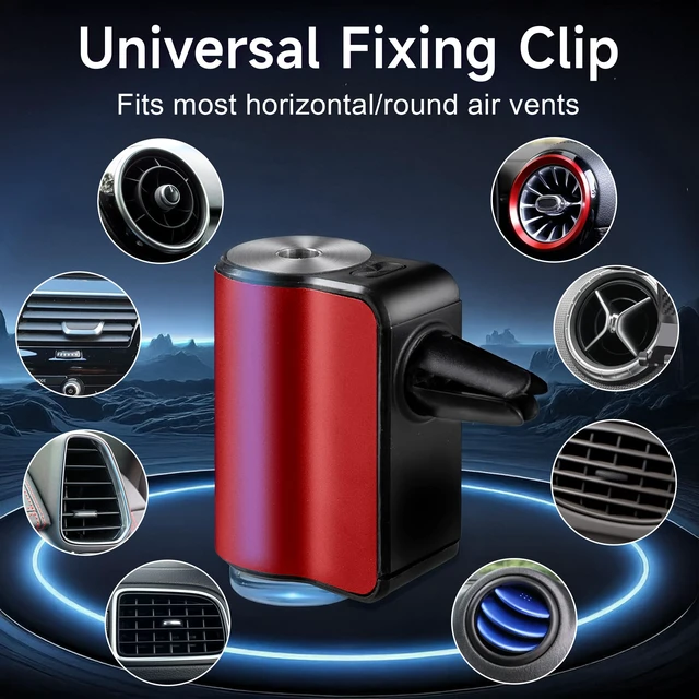 Alt view image 6 of 7 - Car Air Freshener Diffuser,Smart Car Aroma Diffuser Air Freshener Spray Automatic with 10PCS Cologne Aromatherapy Oil (red)