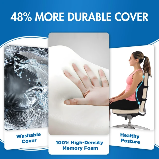 Alt view image 5 of 7 - Lumbar Support Pillow for Office Chair Car, Gaming Chair Lower Back Pain Relief Memory Foam Cushion with 3D Mesh Cover Ergonomic Orthopedic Back Rest Lower Back Support