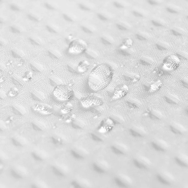 Alt view image 5 of 6 - Waffle Weave Shower Curtain Fabric 60 x 72 Inch, White | 230GSM Heavyweight, Hotel Spa Luxury, Water Repellent, Machine Washable, 60x72 Cloth Curtain for Bathroom