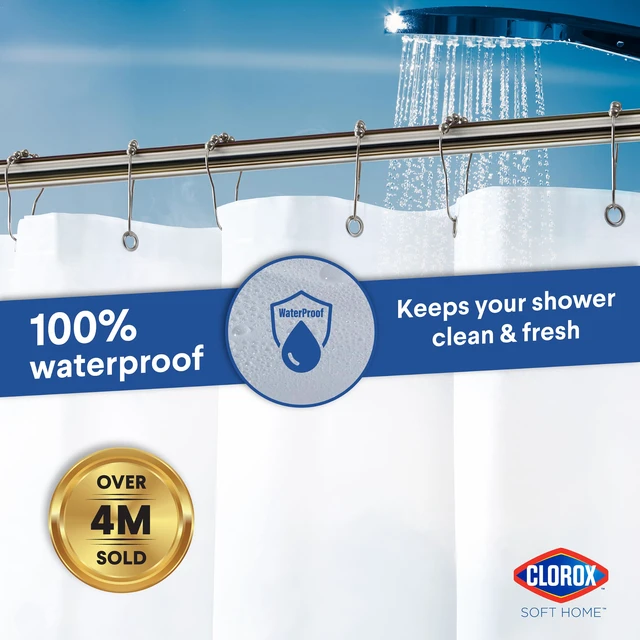 Alt view image 6 of 7 - Shower Curtain Liner, Premium Heavyweight Durable Waterproof 8g PEVA for Bathroom with Weighted Magnets, Standard Size 72" x 72", Frosty 1 Pack