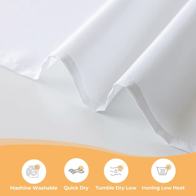 Alt view image 4 of 7 - White No Hook Fabric Shower Curtain or Liner with Sheer Window | No Liner Included or Needed, One-Piece Design, Hotel-Quality Material for Bathroom, Water Repellent, Machine Washable, 71x74