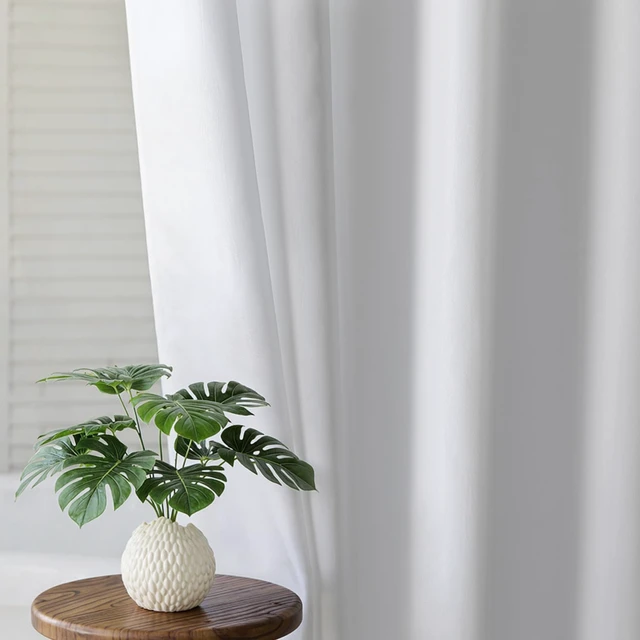 Alt view image 6 of 7 - White No Hook Fabric Shower Curtain or Liner with Sheer Window | No Liner Included or Needed, One-Piece Design, Hotel-Quality Material for Bathroom, Water Repellent, Machine Washable, 71x74