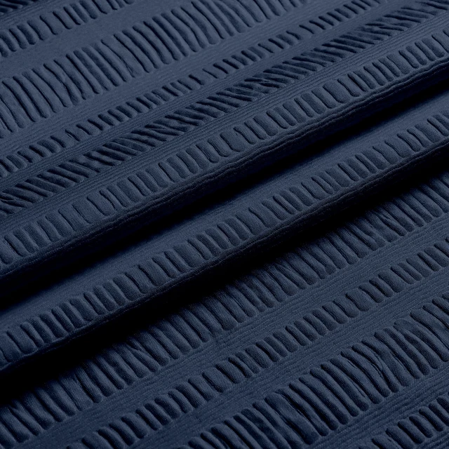 Alt view image 3 of 7 - Moga Navy Blue Fabric Shower Curtains for Bathroom - Blue Hotel Spa Polyester Cloth Bath Curtain with 12 Holes, 72x72, Machine Washable, Navy Blue