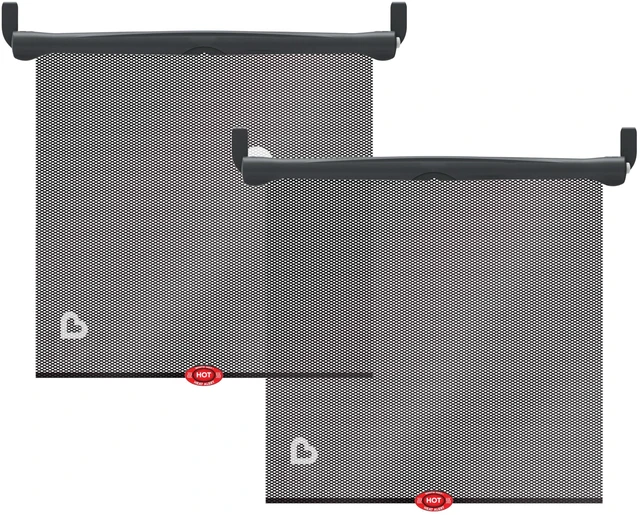 Main image of Brica Sun Safety Car Window Shade with Heat Alert, Helps Block UVA/UVB Rays, 2 Pack, Black