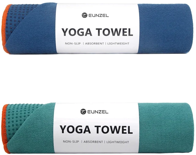 Main image of 2 Pack Hot Yoga Towel with Grip Dot, Non Slip Yoga Mat Towe Sweat Absorbent Towel for Hot Yoga,Bikram, Pilates and Fitness 72" x 24", Dark Cyan/Steel Blue