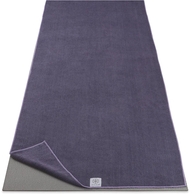 Main image of Yoga Mat Towel, Non-Slip Microfiber, Hot Yoga (Heron Lilac) | Mat-Sized Fit | Quick-Dry Microfiber | Non-Slip Silicone Bottom | Machine Washable | Hot Yoga & Pilates | 68"x24"