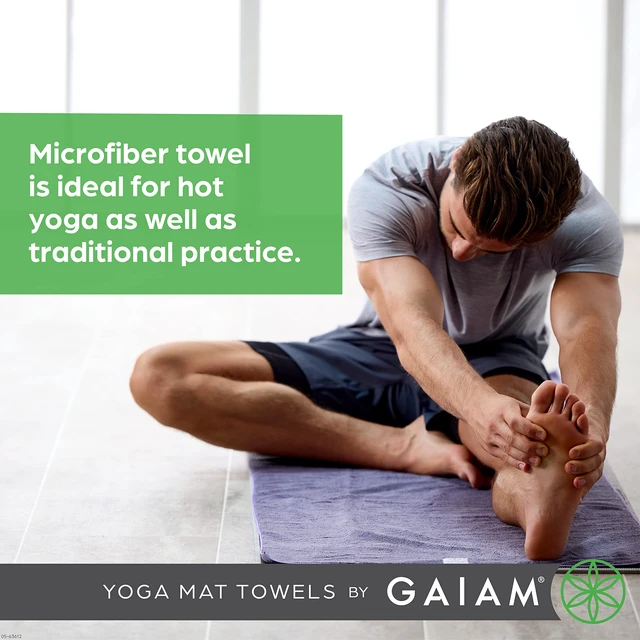 Alt view image 3 of 6 - Yoga Mat Towel, Non-Slip Microfiber, Hot Yoga (Heron Lilac) | Mat-Sized Fit | Quick-Dry Microfiber | Non-Slip Silicone Bottom | Machine Washable | Hot Yoga & Pilates | 68"x24"
