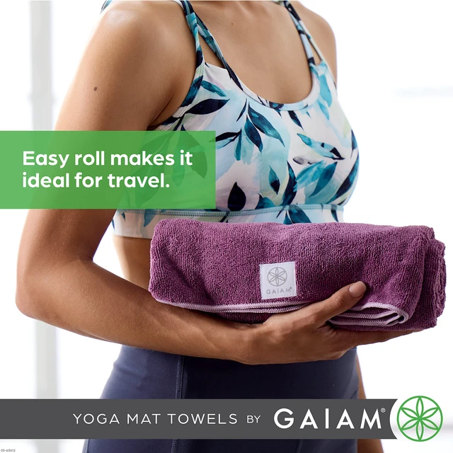 Alt view image 6 of 6 - Yoga Mat Towel, Non-Slip Microfiber, Hot Yoga (Heron Lilac) | Mat-Sized Fit | Quick-Dry Microfiber | Non-Slip Silicone Bottom | Machine Washable | Hot Yoga & Pilates | 68"x24"