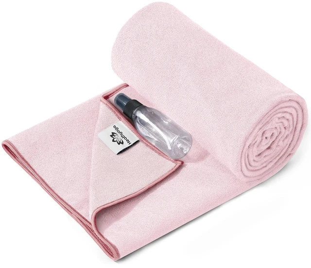 Main image of Yoga Mat Towel Non Slip for Hot Yoga Towel with Silicone Grip & Free Spray Bottle, 72"X26" Extra Large Microfiber Yoga Towel for Bikram, Pilates, Fitness (Pink)