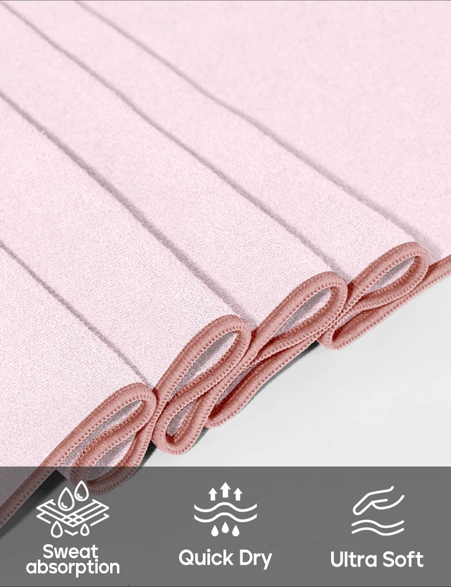 Alt view image 2 of 6 - Yoga Mat Towel Non Slip for Hot Yoga Towel with Silicone Grip & Free Spray Bottle, 72"X26" Extra Large Microfiber Yoga Towel for Bikram, Pilates, Fitness (Pink)
