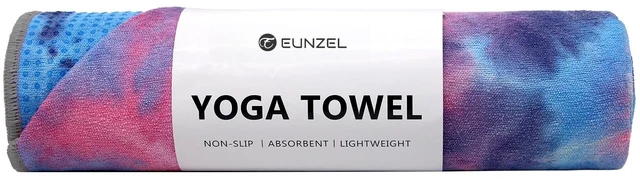 Main image of Yoga Towel,Hot Yoga Mat Towel with Grip Dots Sweat Absorbent Non-Slip for Hot Yoga, Pilates and Workout 24" x72", Purple & Blue