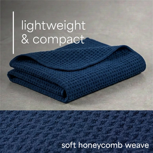 Alt view image 5 of 7 - Microfiber Gym Towels, 3 Pack, 16" x 27", Honeycomb Assorted Blue | Absorbent and Lightweight, Quick-Dry, Compact for Gym Bag, Yoga and Travel, Machine Washable