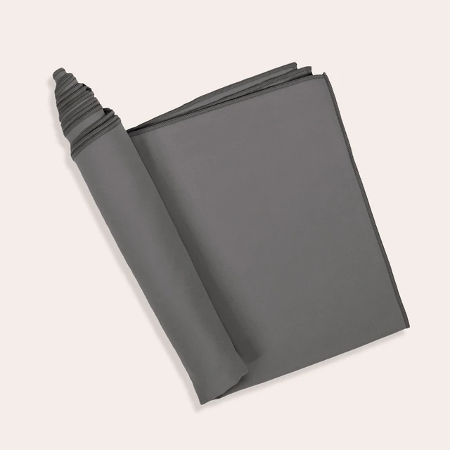 Alt view image 4 of 5 - Non-Slip Hot Yoga Towel with Super-Absorbent Soft Suede Microfiber in Many Colors, for Bikram Pilates and Yoga Mats. (72.00 x 26.50) Nimbus Grey