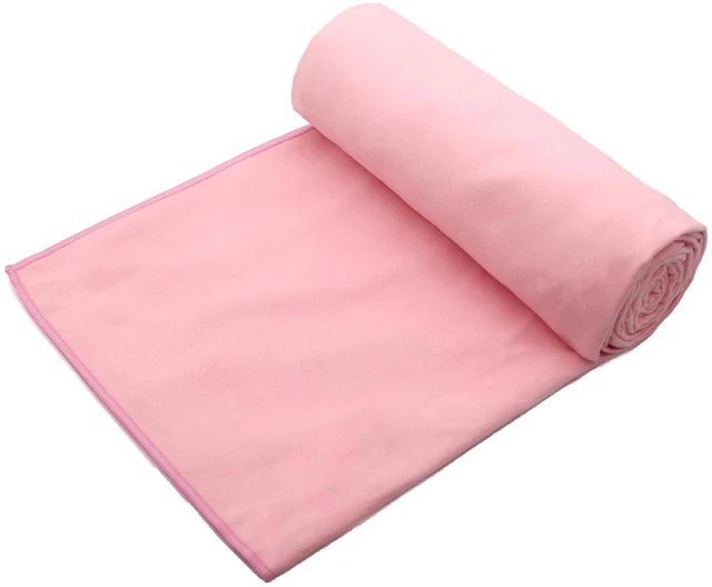 Alt view image 2 of 6 - Hot Yoga Towel Non Slip Yoga Mat Towel Non-Slip Sweat Absorbent Microfiber Towel for Hot Yoga, Pilates and Workout 72" x 26.5", Pink