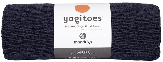 Main image of Yogitoes Yoga Hand Towel - 16" | Moisture Activated Grip | Patented Silicone Nubs | Highly Absorbent, Durable & Easy Care | Compact Size for Hot Yoga, Pilates | 16 x 24 Inches | Midnight