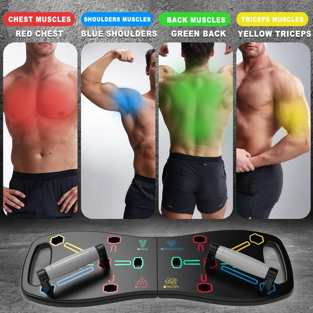 Alt view image 4 of 7 - Push Up Board, Portable Pushup Board for Men, Foldable Push Up Bar | Multifunctional Pushup Handles for Floor, Strength Training Equipment for Home Gym, Suitable for Beginners and Teenagers