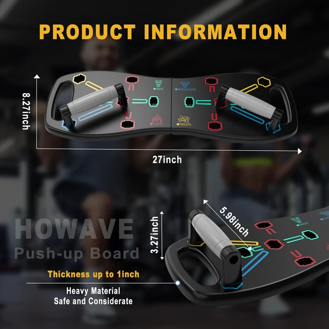 Alt view image 5 of 7 - Push Up Board, Portable Pushup Board for Men, Foldable Push Up Bar | Multifunctional Pushup Handles for Floor, Strength Training Equipment for Home Gym, Suitable for Beginners and Teenagers