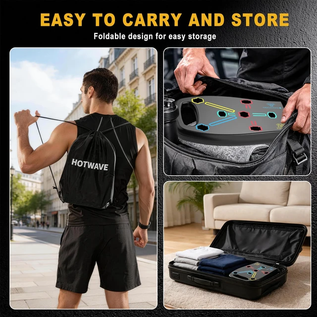 Alt view image 7 of 7 - Push Up Board, Portable Pushup Board for Men, Foldable Push Up Bar | Multifunctional Pushup Handles for Floor, Strength Training Equipment for Home Gym, Suitable for Beginners and Teenagers
