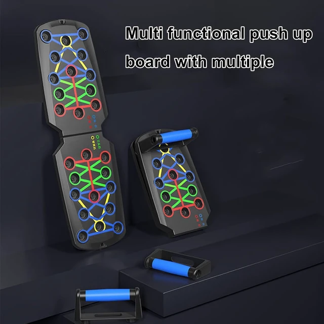 Alt view image 5 of 6 - 15-in-1 Push Up Board for Men - Foldable Pushup Board with Grip Strength Trainer&Resistance Bands, Portable Home Gym Equipment Multi-Functional Workout Equipment for Chest, Arms, Full Body Exercise