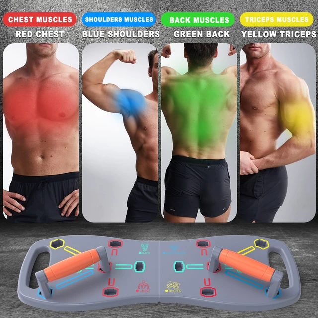 Alt view image 4 of 7 - Push Up Board, Portable Pushup Board for Men, Foldable Push Up Bar | Multifunctional Pushup Handles for Floor, Strength Training Equipment for Home Gym, Suitable for Beginners and Teenagers